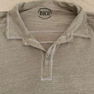 BKE tan pull over shirt
